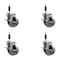 Service Caster 4'' Semi Steel Swivel 7/8'' Expanding Stem Caster Set with Brake, 4PK SCC-EX20S414-SSS-TLB-78-4 - alternate 1